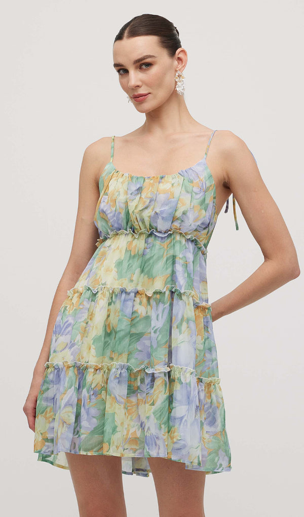 Floral Printed Smocked Mini Dress