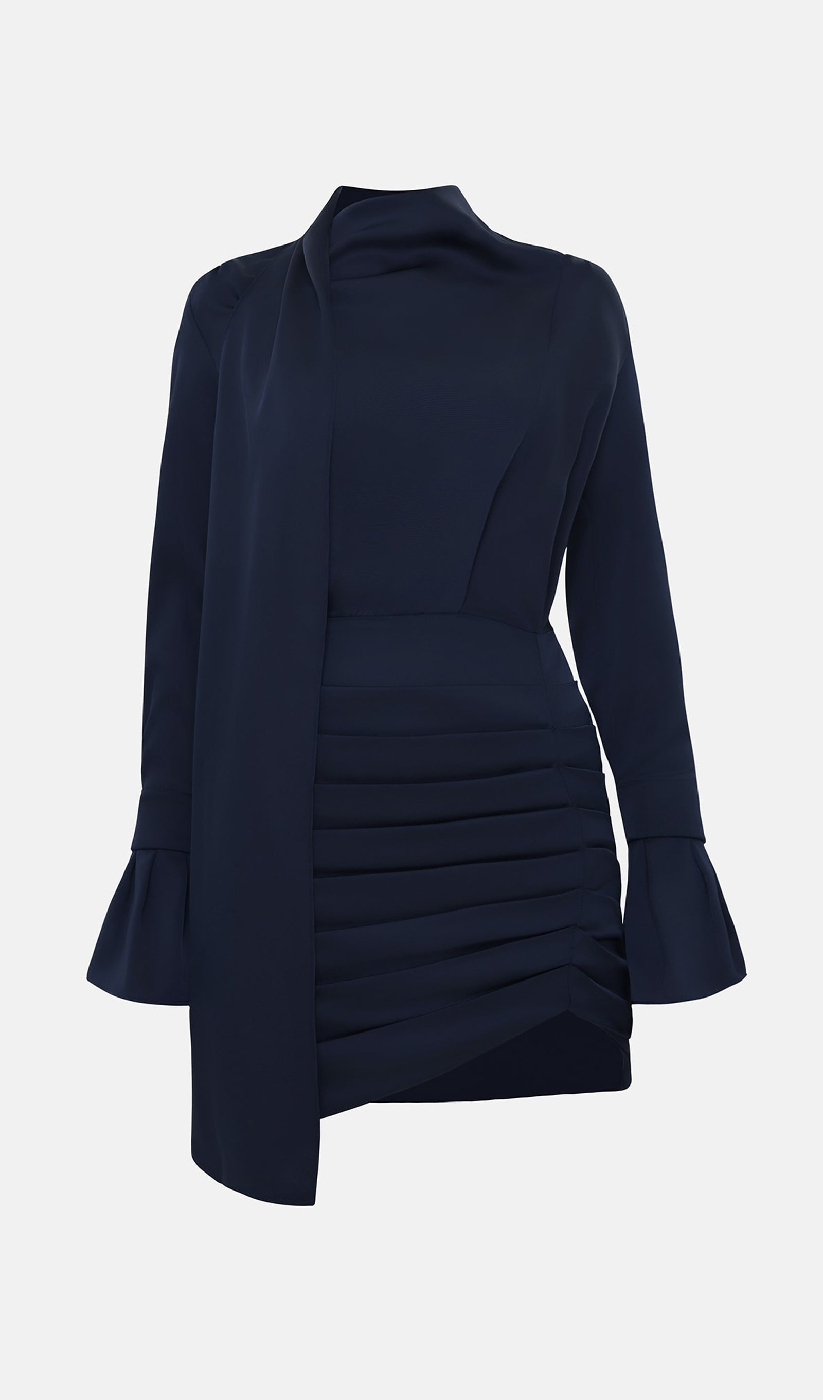 Midikleid in A-Linie mit Blumenmuster und Laternenärmeln