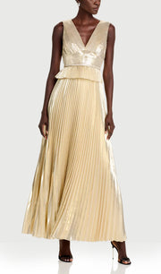 Midikleid in A-Linie mit Blumenmuster und Laternenärmeln