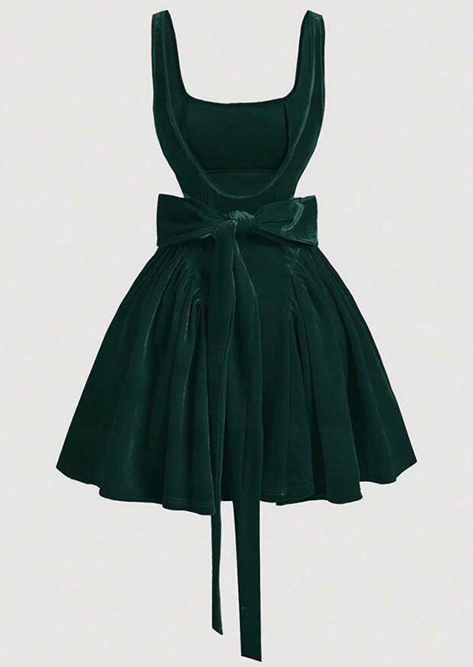 Velvet Square Neckline Backless Mini Dress