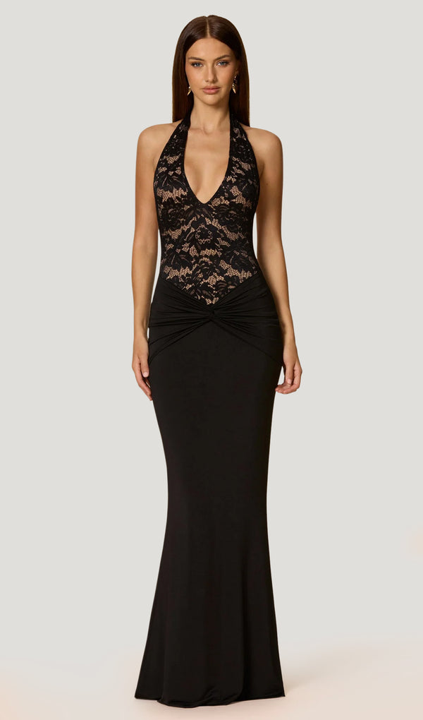 Midikleid in A-Linie mit Blumenmuster und Laternenärmeln