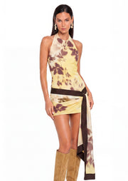 Badr Halter Mini Dress In Floral