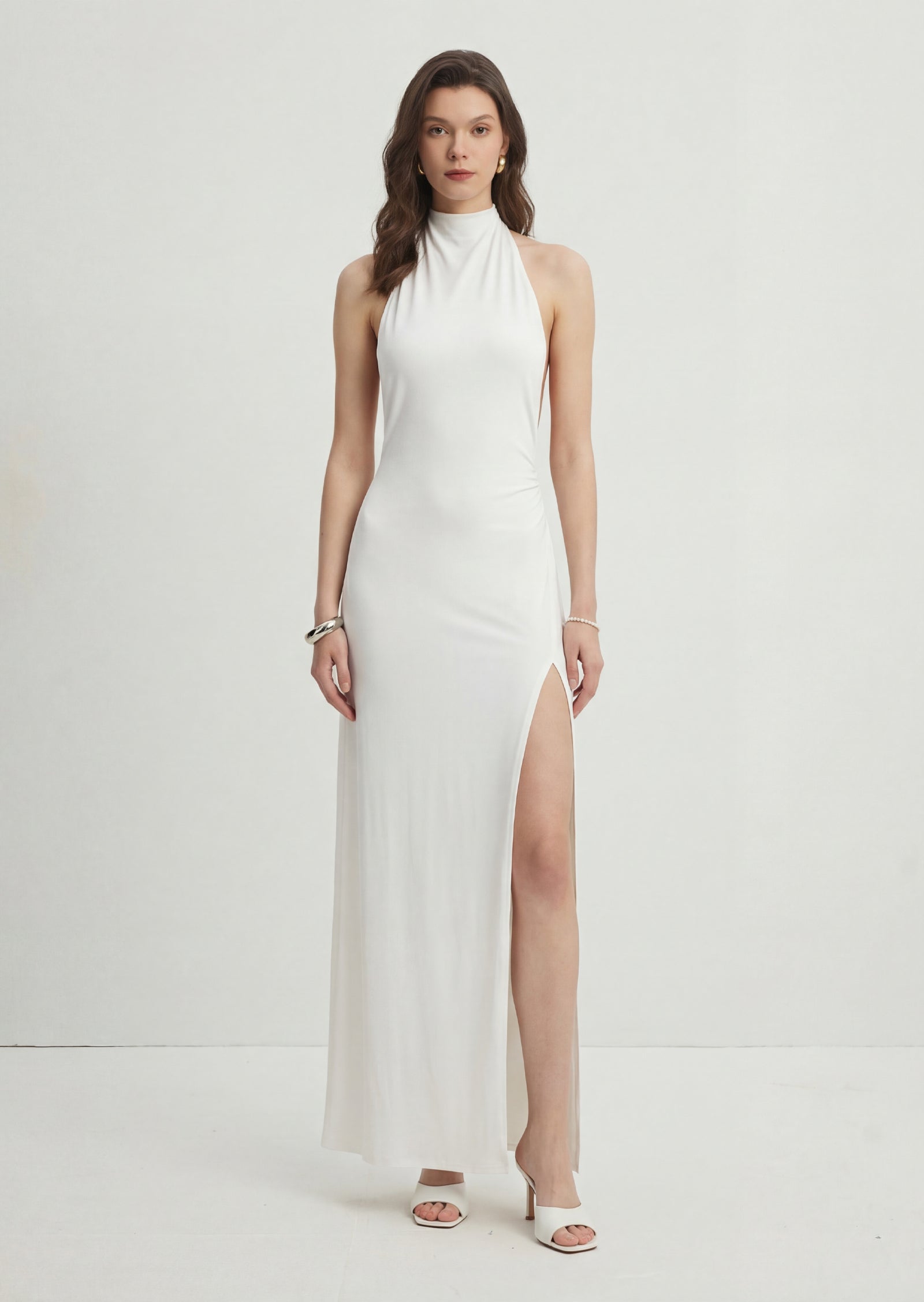 فستان قصير بقميص مزين بدانتيل صناعي 