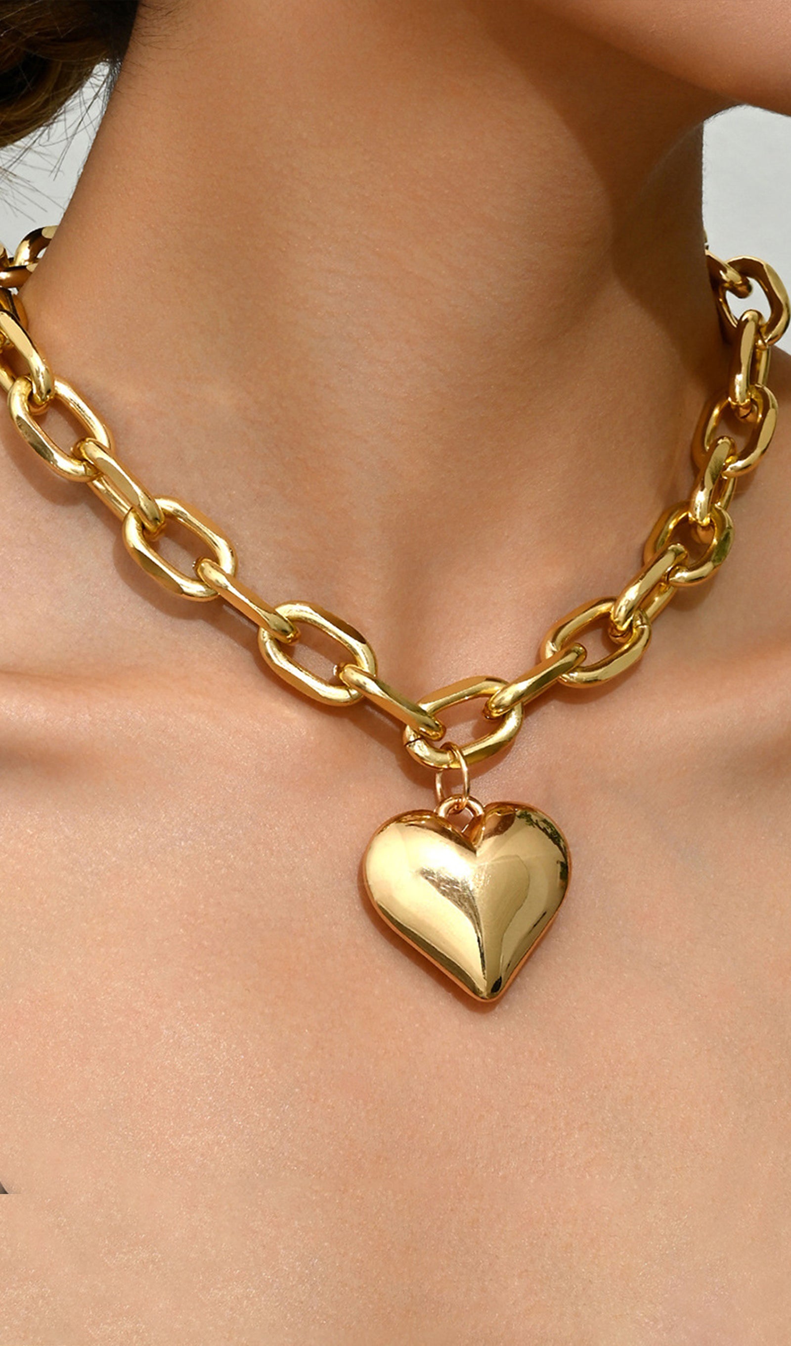 Heart Shaped Metal Necklace