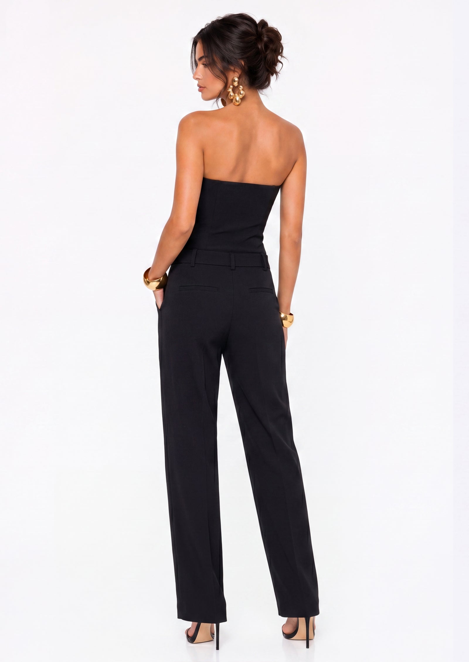 Helsa Crepe Jumpsuit In Black