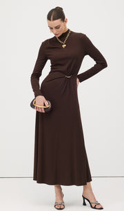Jersey Metallic Decor Maxi Dress