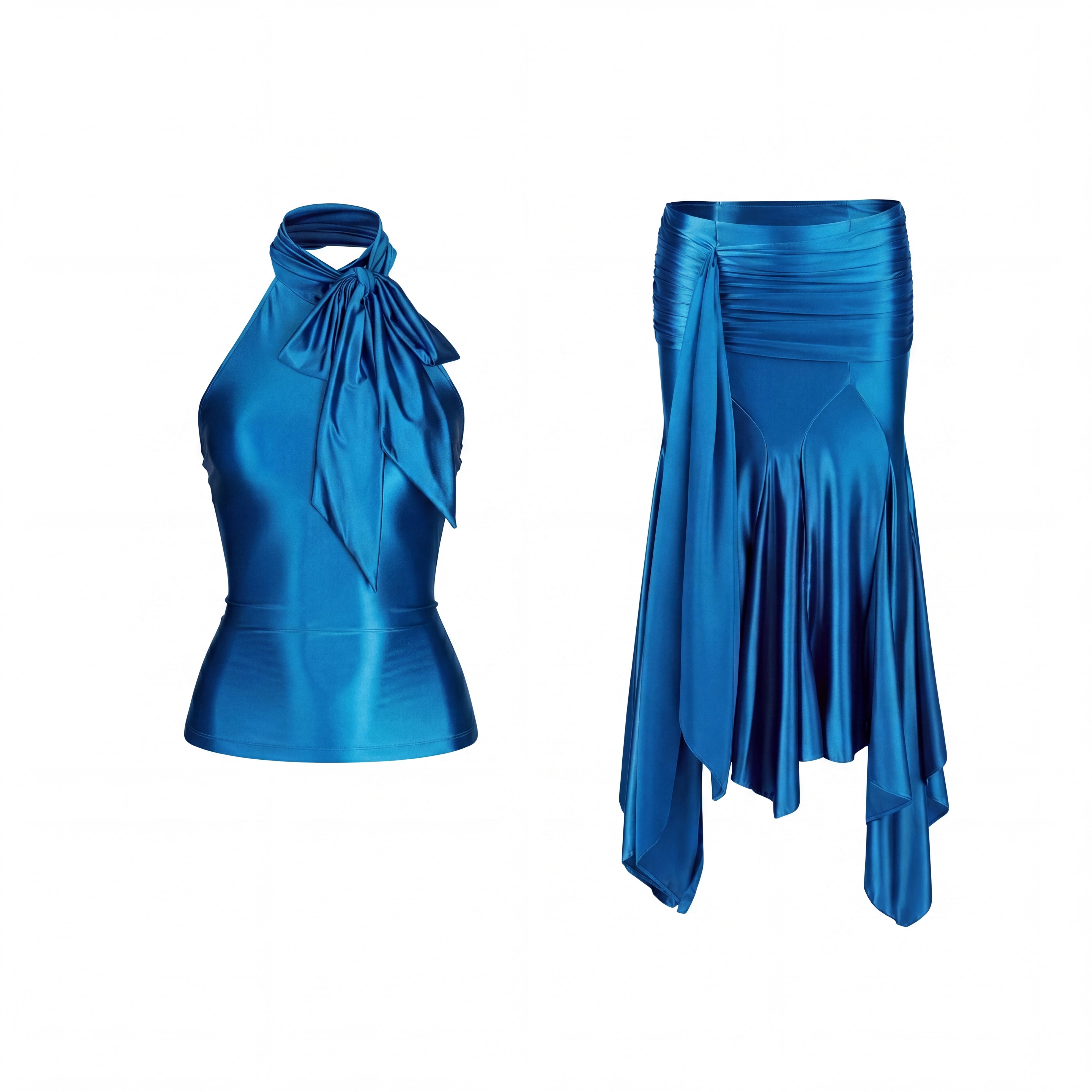 Midikleid in A-Linie mit Blumenmuster und Laternenärmeln