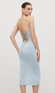 Knitted Halter Back Maxi Dress
