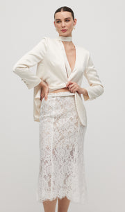 Lace Bodycon Midi Skirt