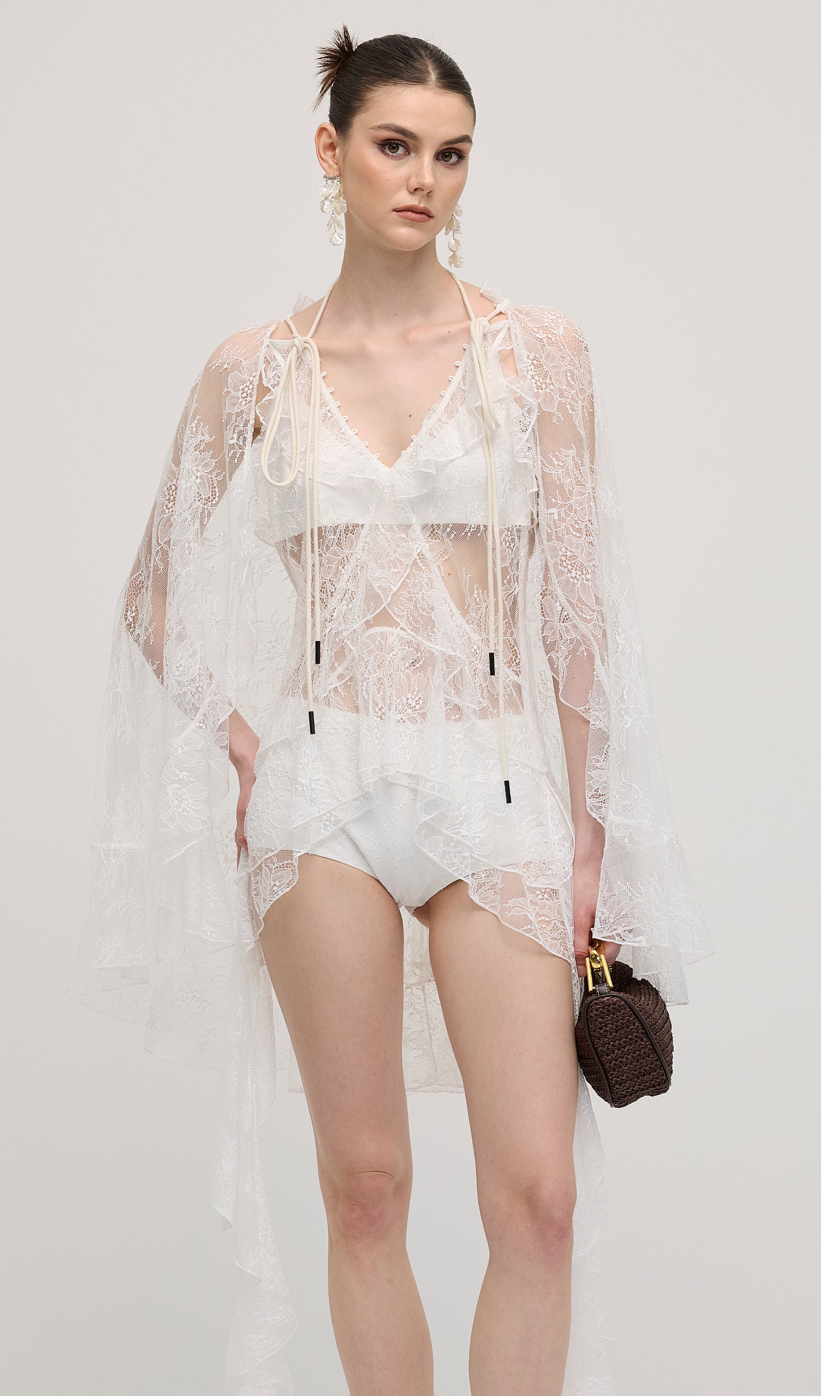 Lace Ruffle Mini Dress Sets