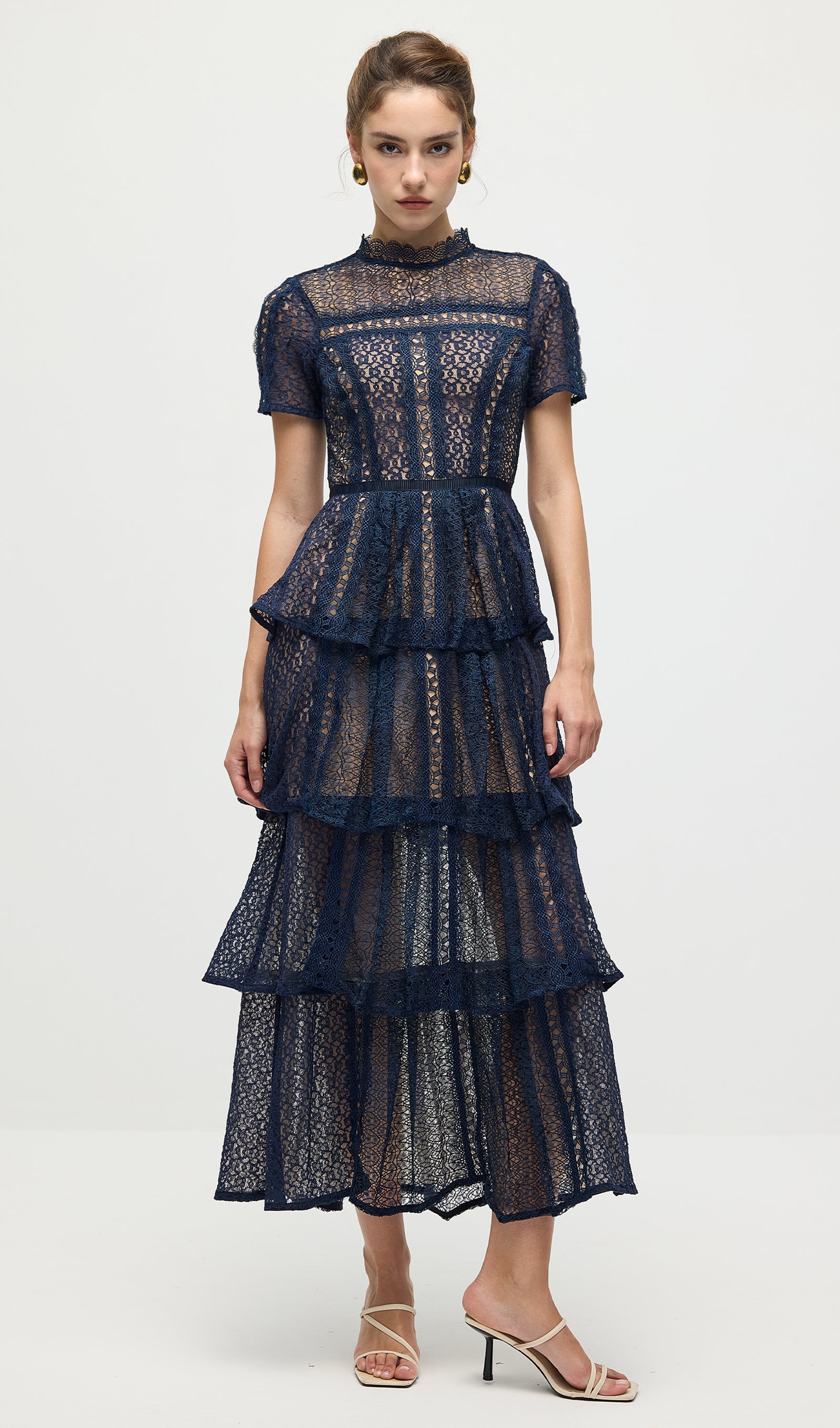 Lace Tiered Maxi Dress