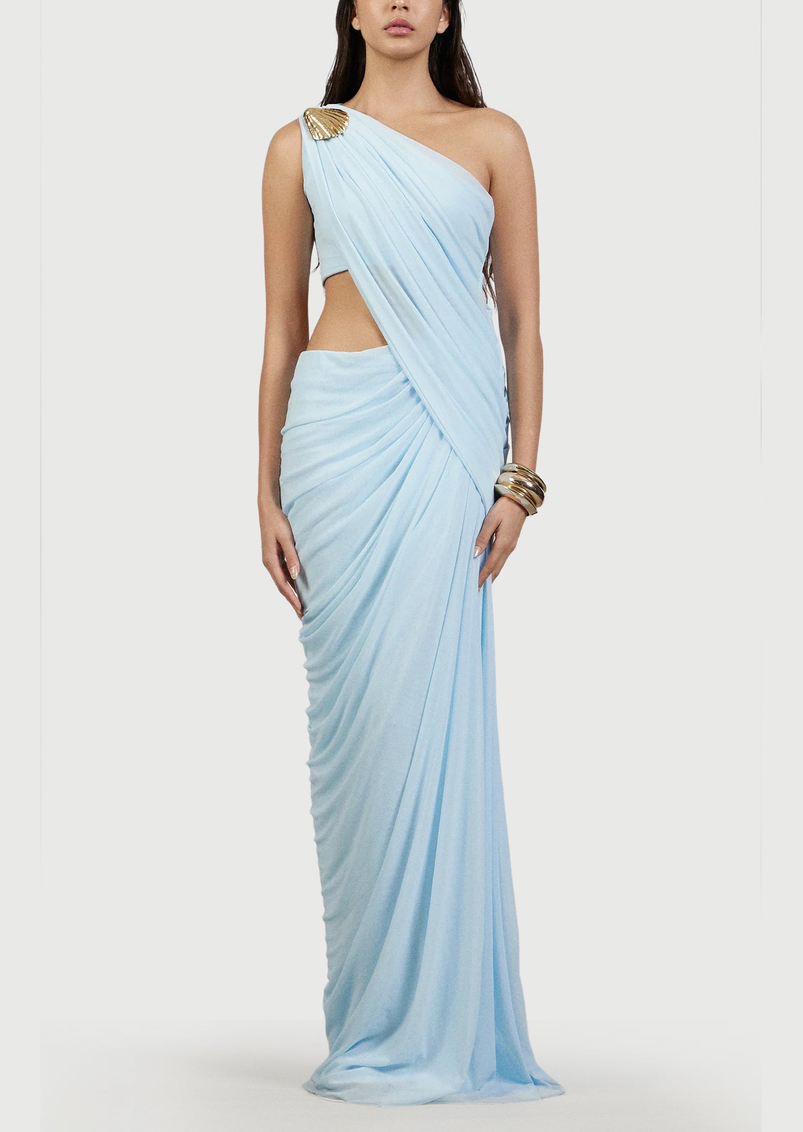 Layali Rose One Shoulder Maxi Dress