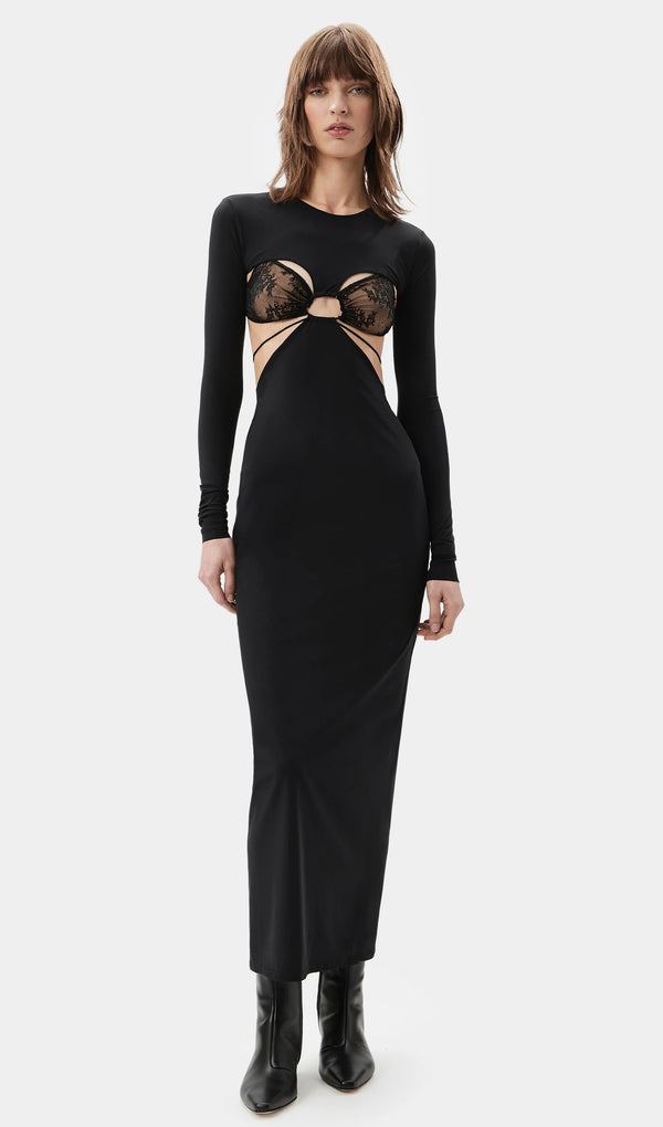Long Sleeve Cut-Out Maxi Dress