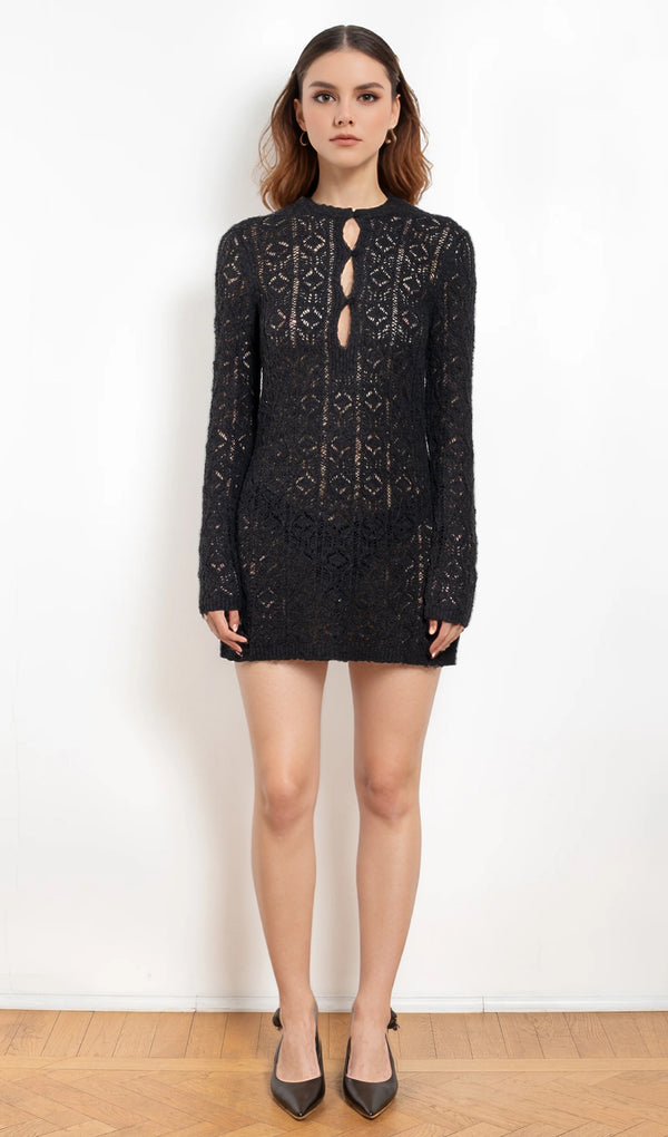 Midikleid in A-Linie mit Blumenmuster und Laternenärmeln