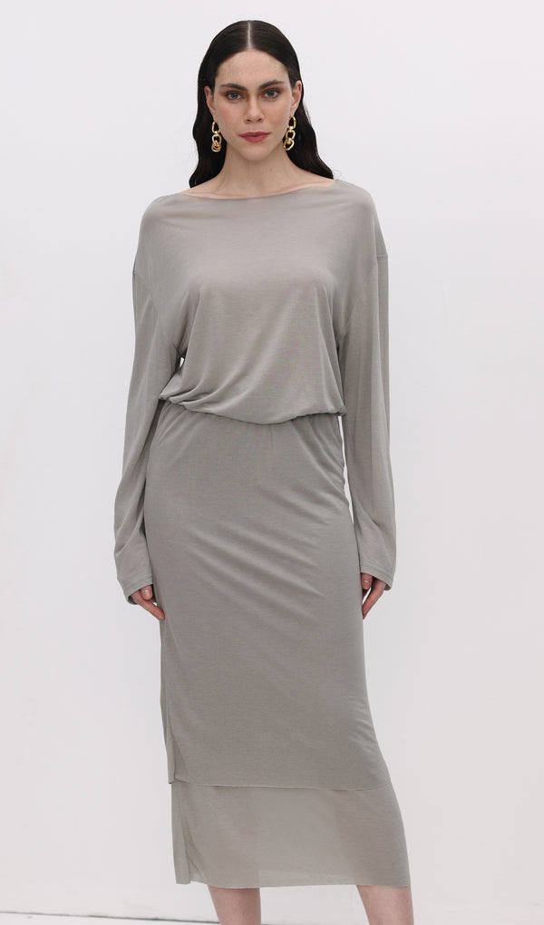 Long Sleeve Midi Skirt Two Piece Sets