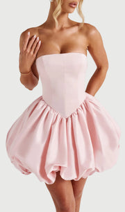 Lotus Mini Dress With Bow In Pink