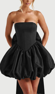 Midikleid in A-Linie mit Blumenmuster und Laternenärmeln