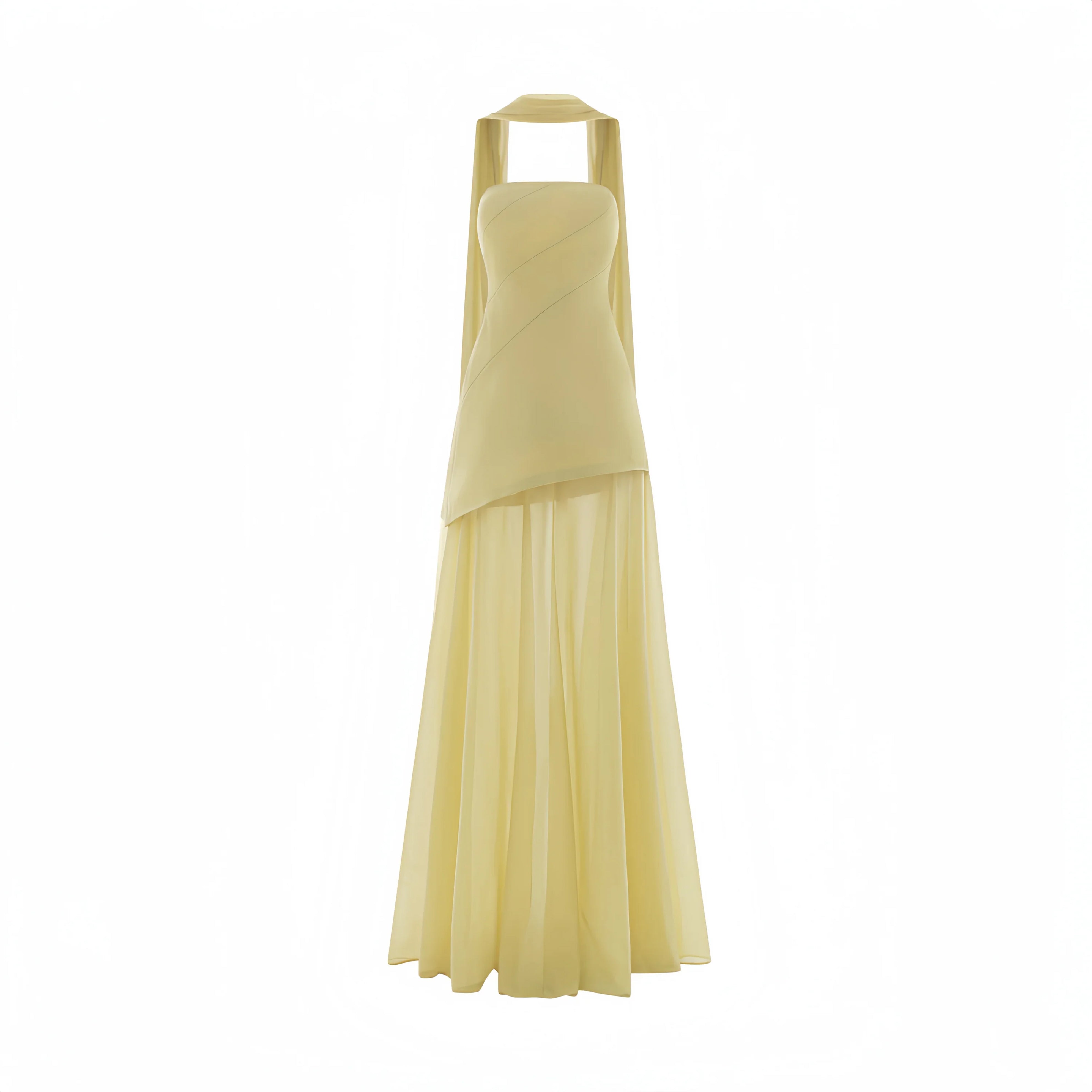 Midikleid in A-Linie mit Blumenmuster und Laternenärmeln