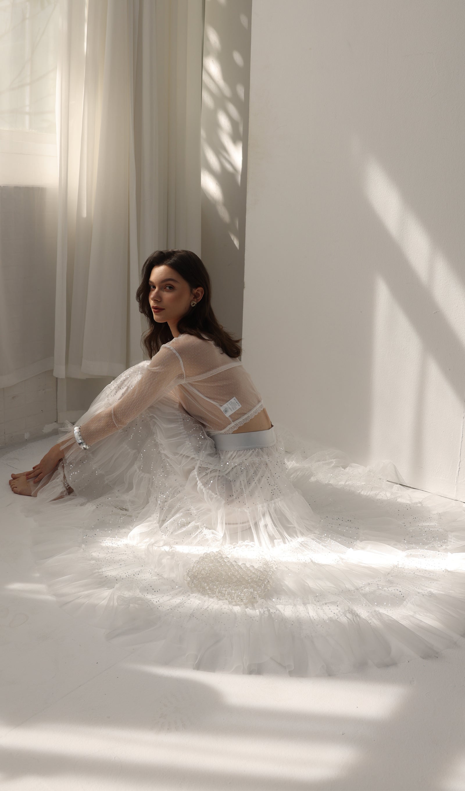 Lace Pleated Panel Skirt