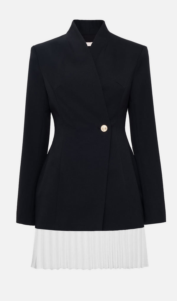 Mini Blazer Dress With Pleated Skirt