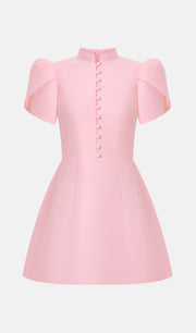 Midikleid in A-Linie mit Blumenmuster und Laternenärmeln