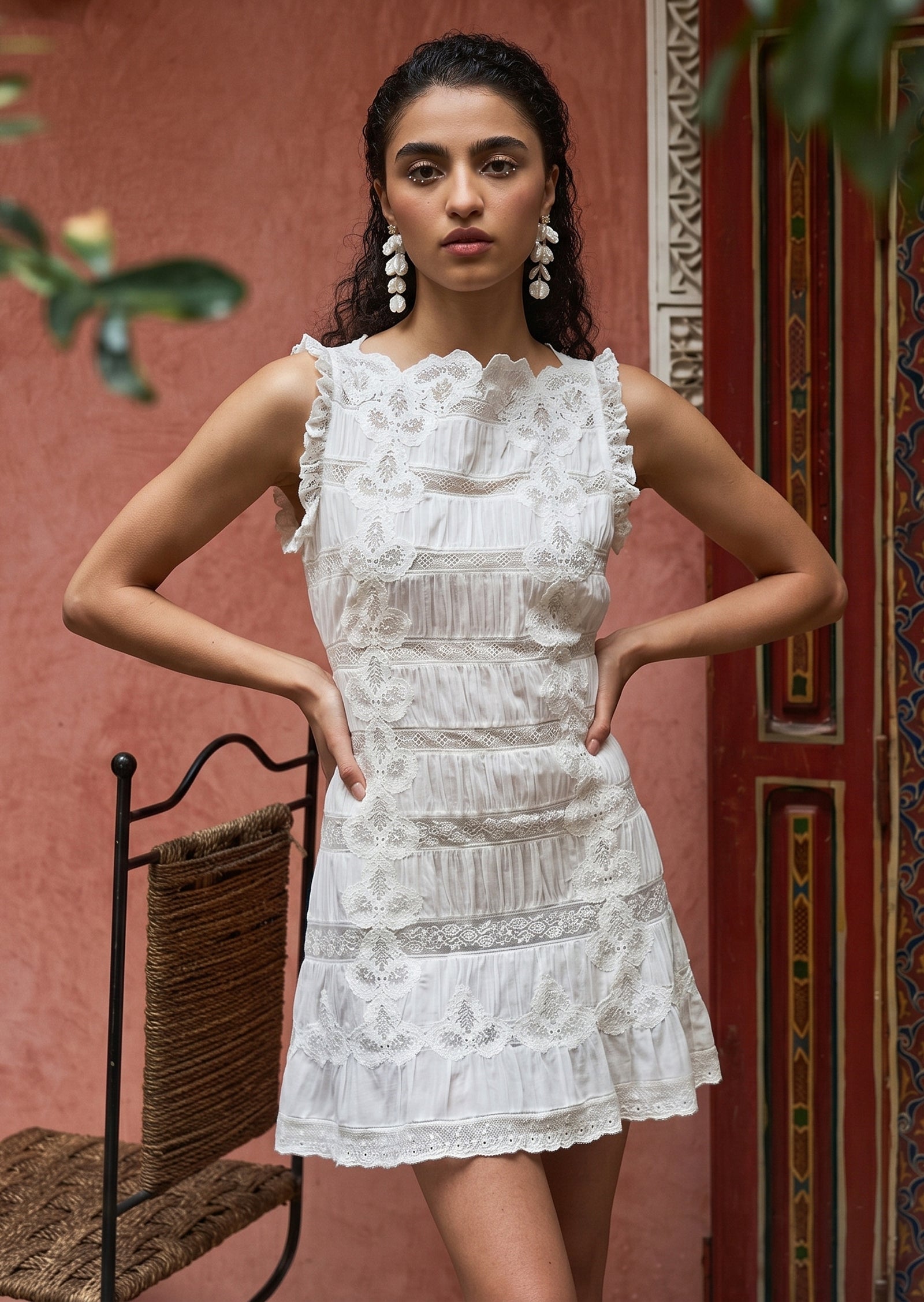 Adrienne Cotton Mini Dress In White