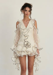 Blanche Ruffle Bubble Mini Dress
