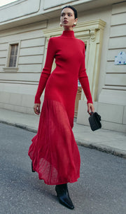 Midikleid in A-Linie mit Blumenmuster und Laternenärmeln