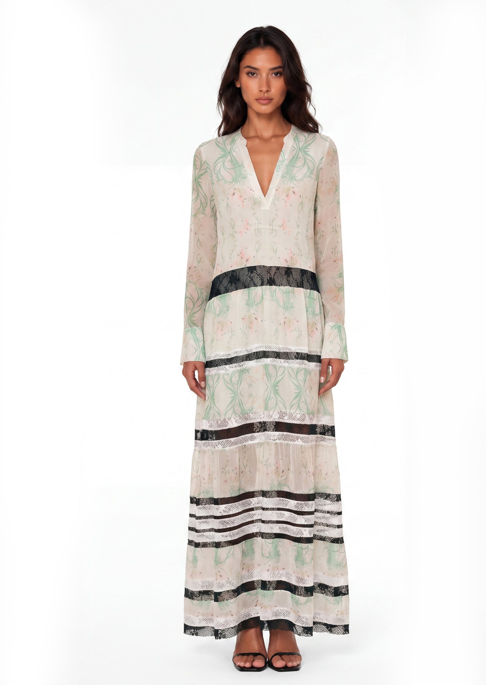 Nadine Printed Long Sleeve Maxi Dress