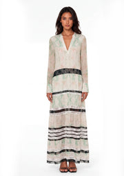 Nadine Printed Long Sleeve Maxi Dress