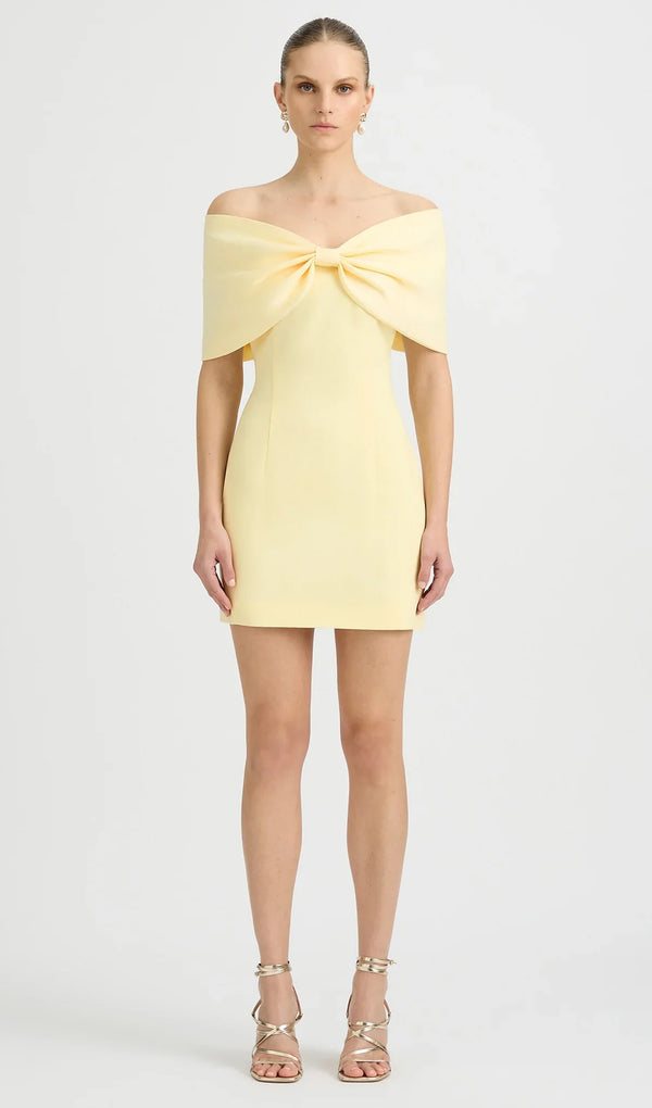 Off Shoulder Bow Mini Dress