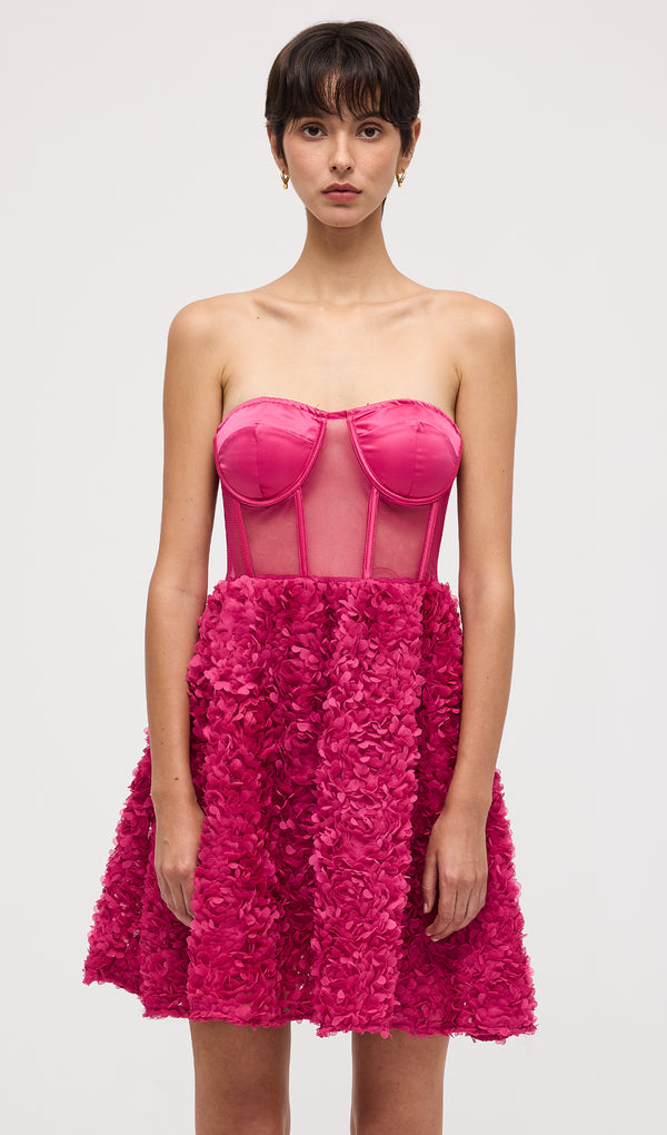 Off Shoulder Flower Embellished Mini Dress