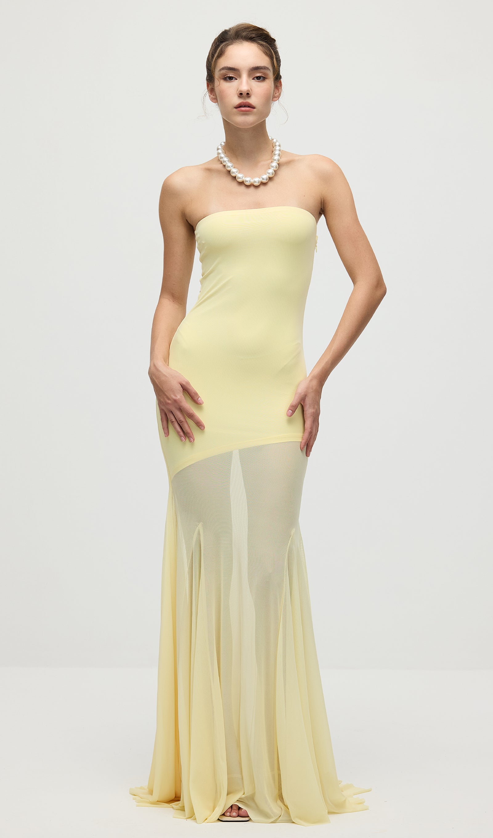 Midikleid in A-Linie mit Blumenmuster und Laternenärmeln