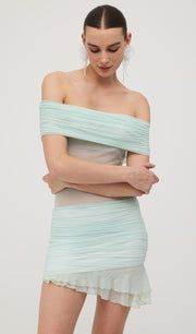 Midikleid in A-Linie mit Blumenmuster und Laternenärmeln