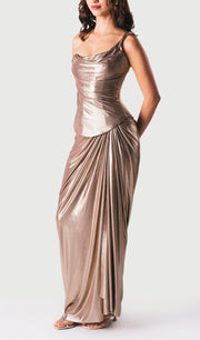 Midikleid in A-Linie mit Blumenmuster und Laternenärmeln