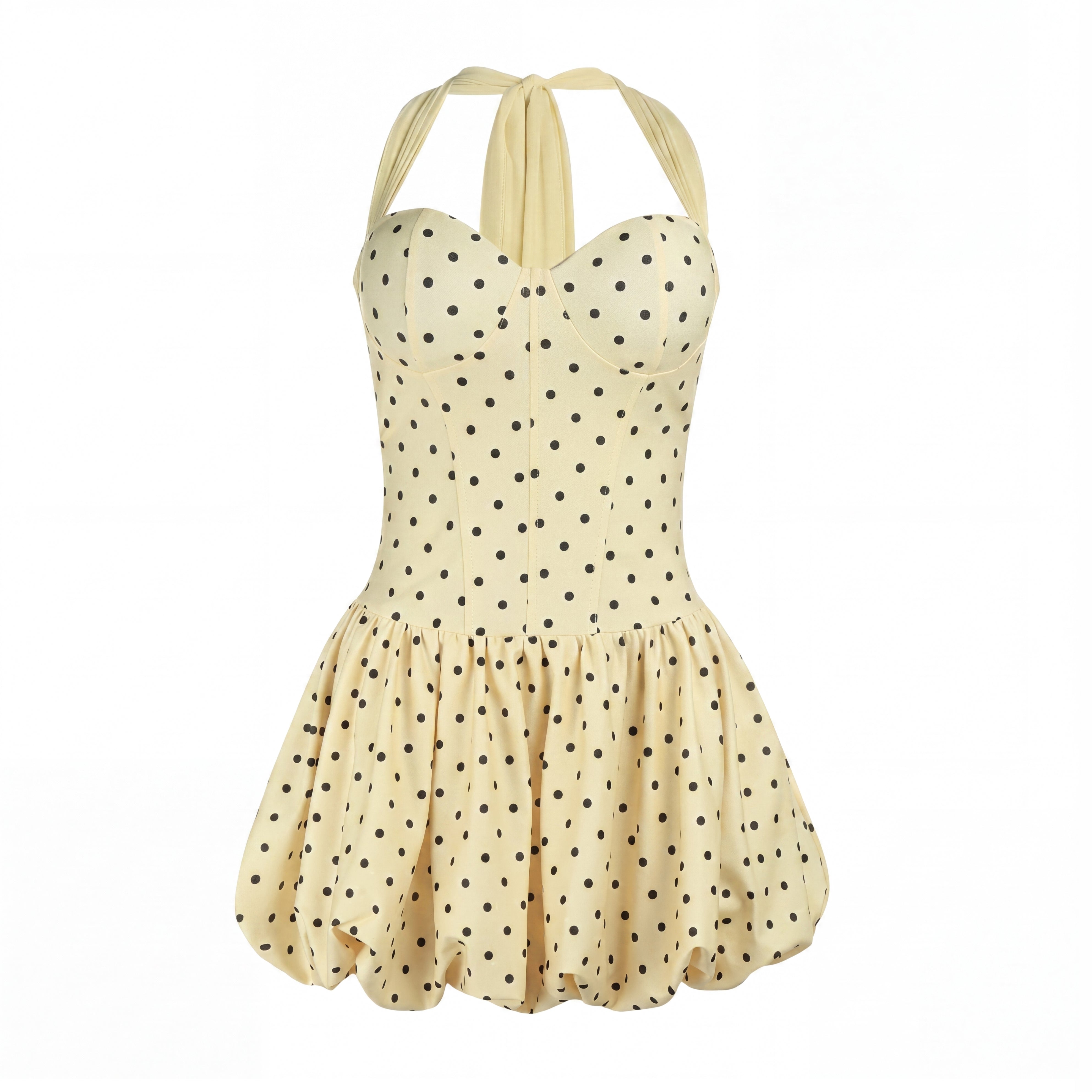 Rosita Halter Bubble Hem Mini Dress