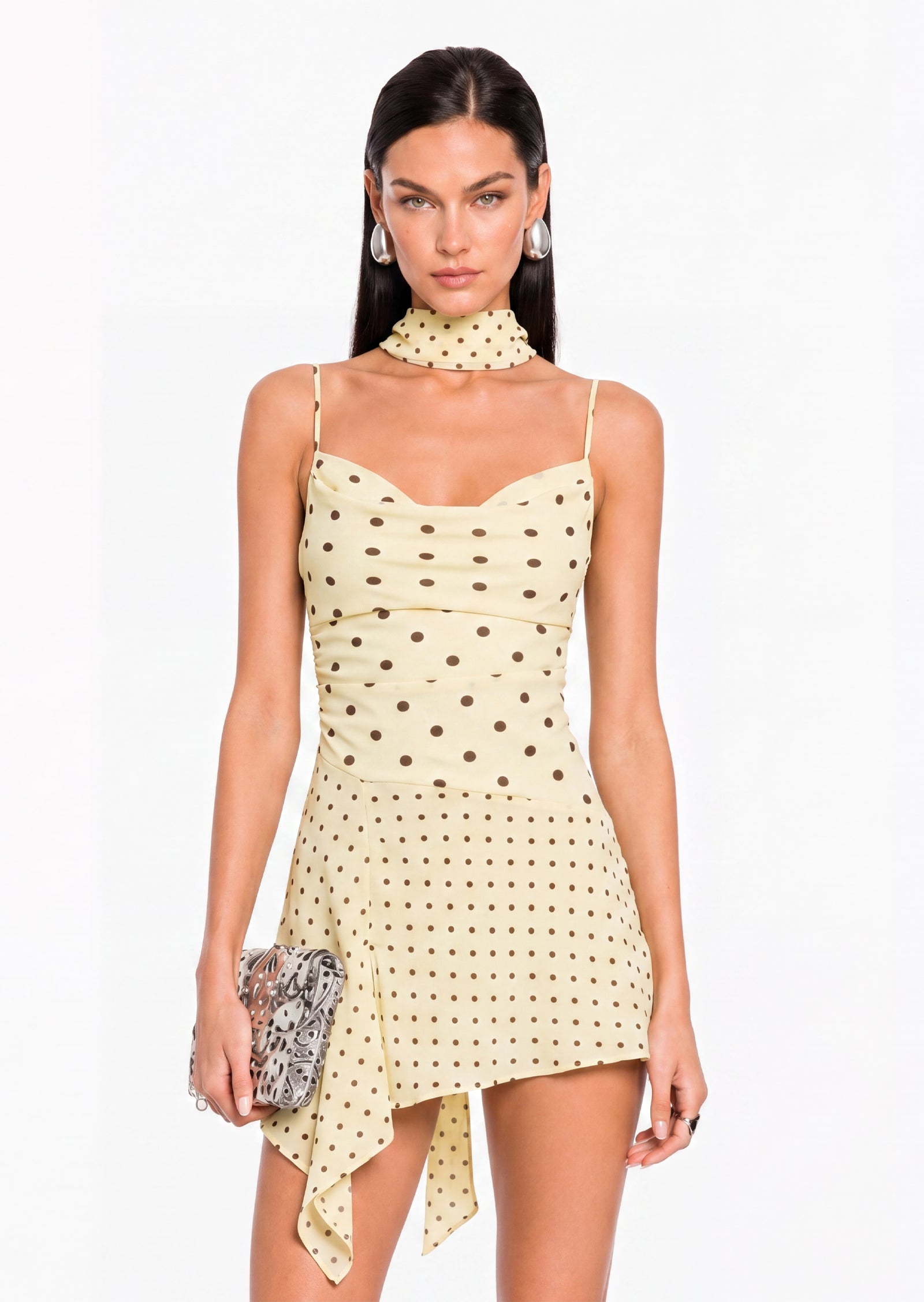 Alora asymmetrical Hem Mini Dress