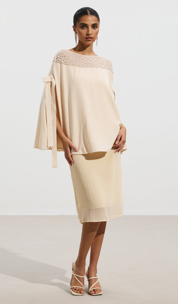 Pearl Trimmed Cape Shirt