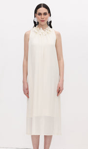Midikleid in A-Linie mit Blumenmuster und Laternenärmeln