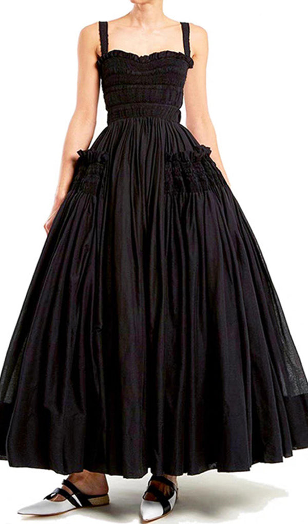 Plissiertes, figurbetontes Maxi-Unterkleid