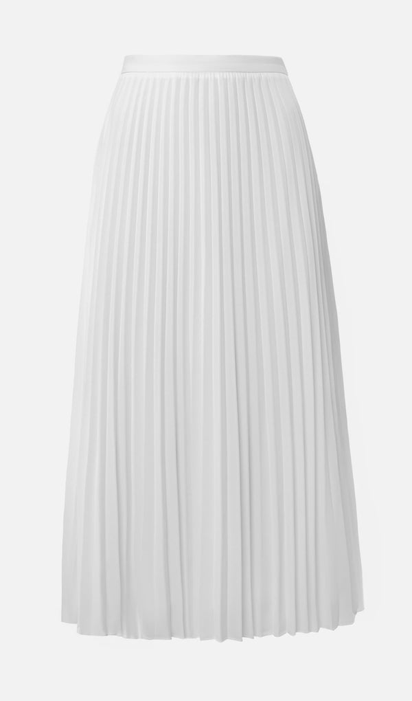 Pleated Midi Skirt In White