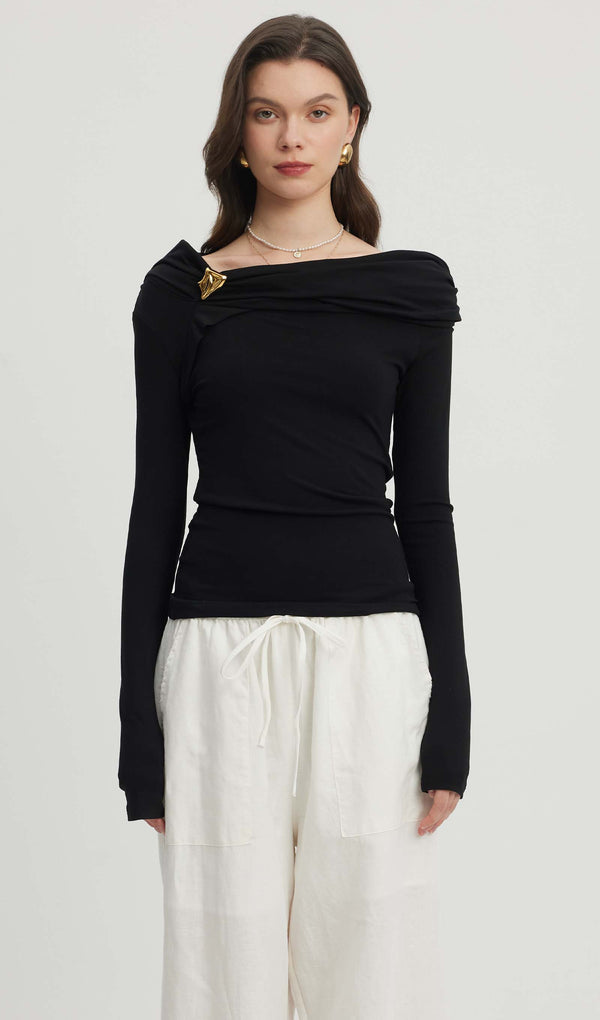 Pleated Off Shoulder Top