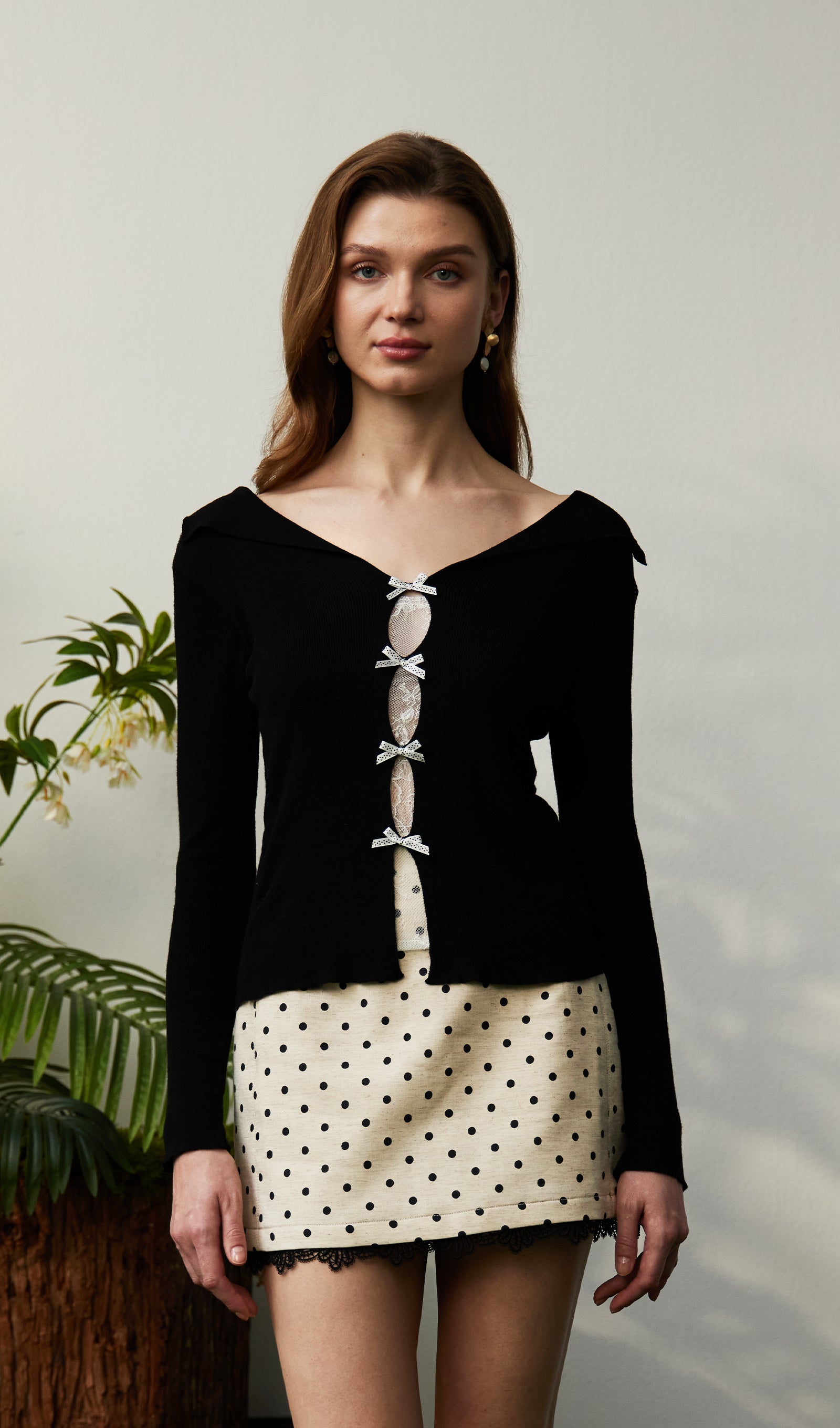Polka Dot A line Mini Skirt