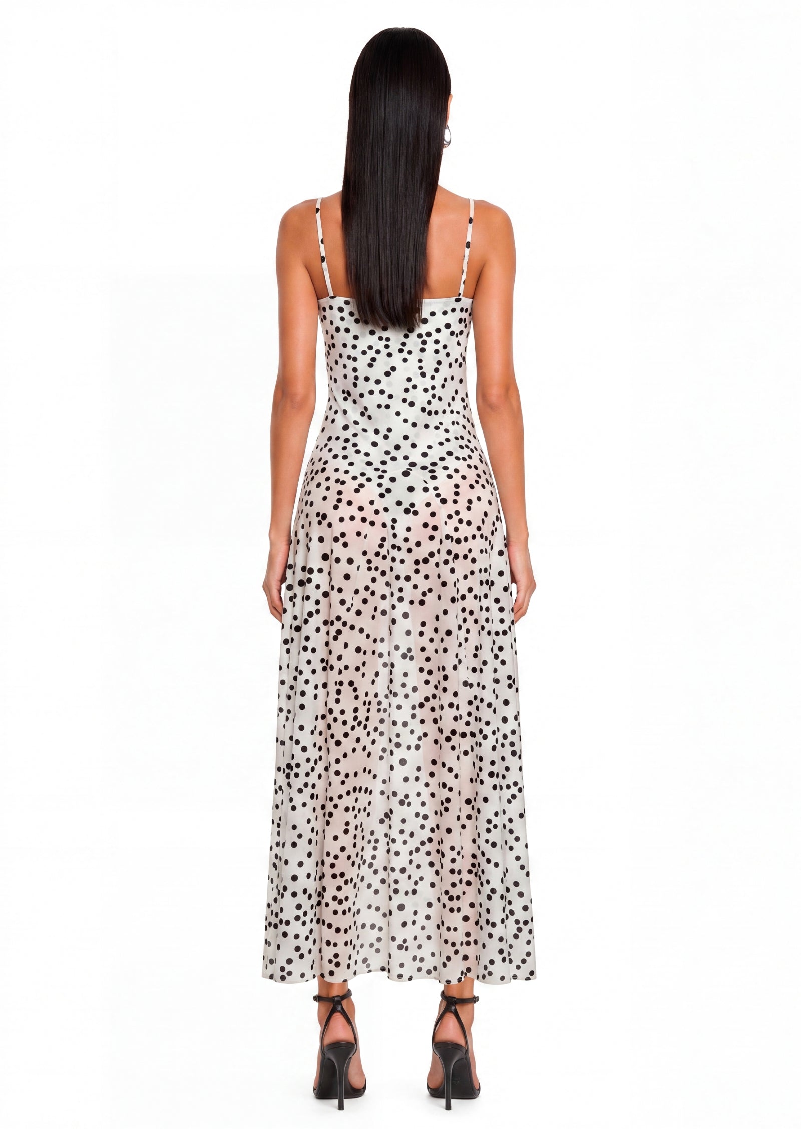 Thelma Polka Dot V Neck Maxi Dress