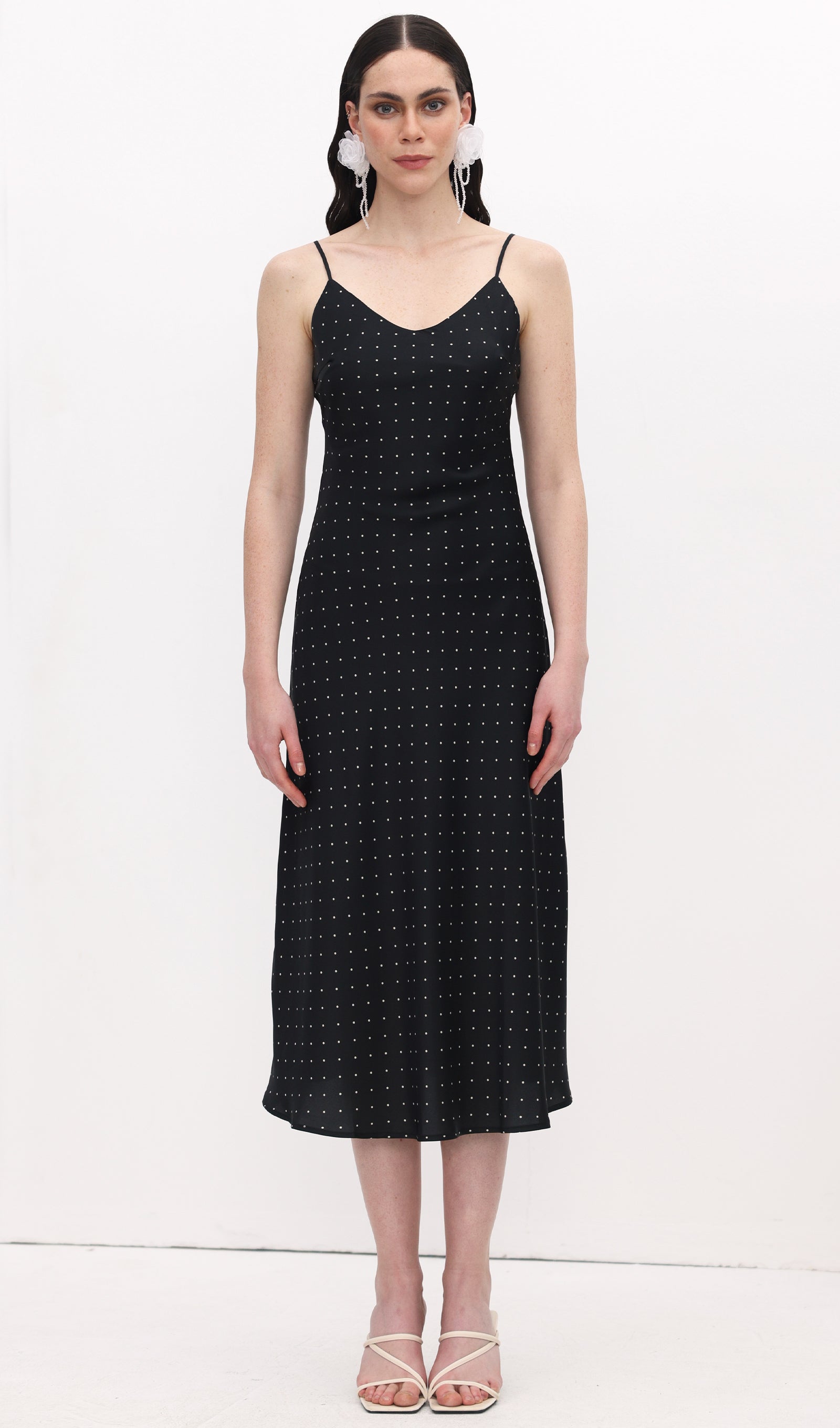 Polka Dot Slip Midi Dress