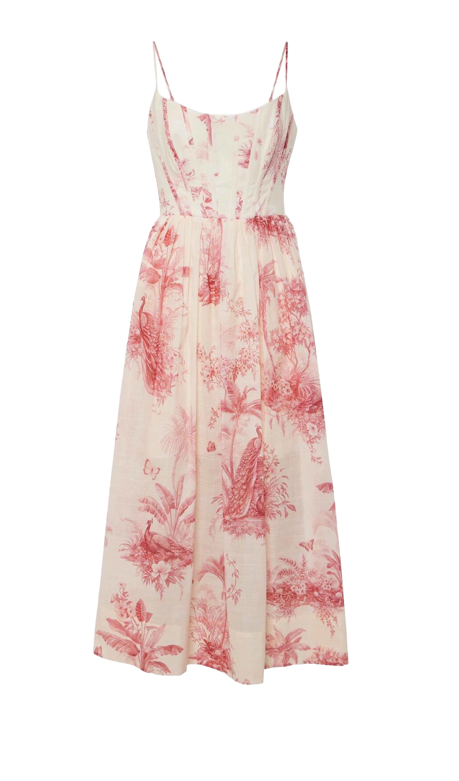 Midikleid in A-Linie mit Blumenmuster und Laternenärmeln