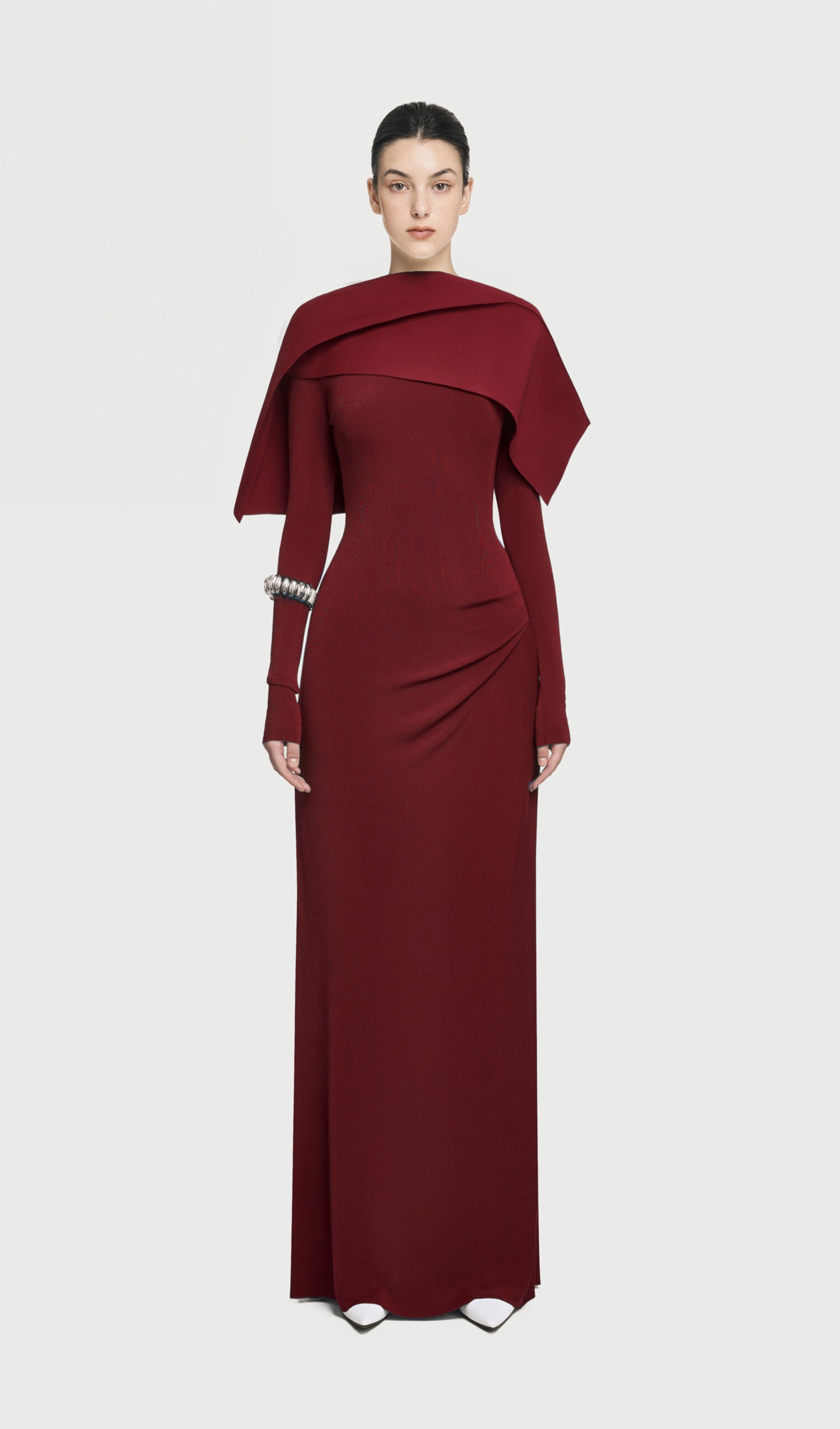 Midikleid in A-Linie mit Blumenmuster und Laternenärmeln