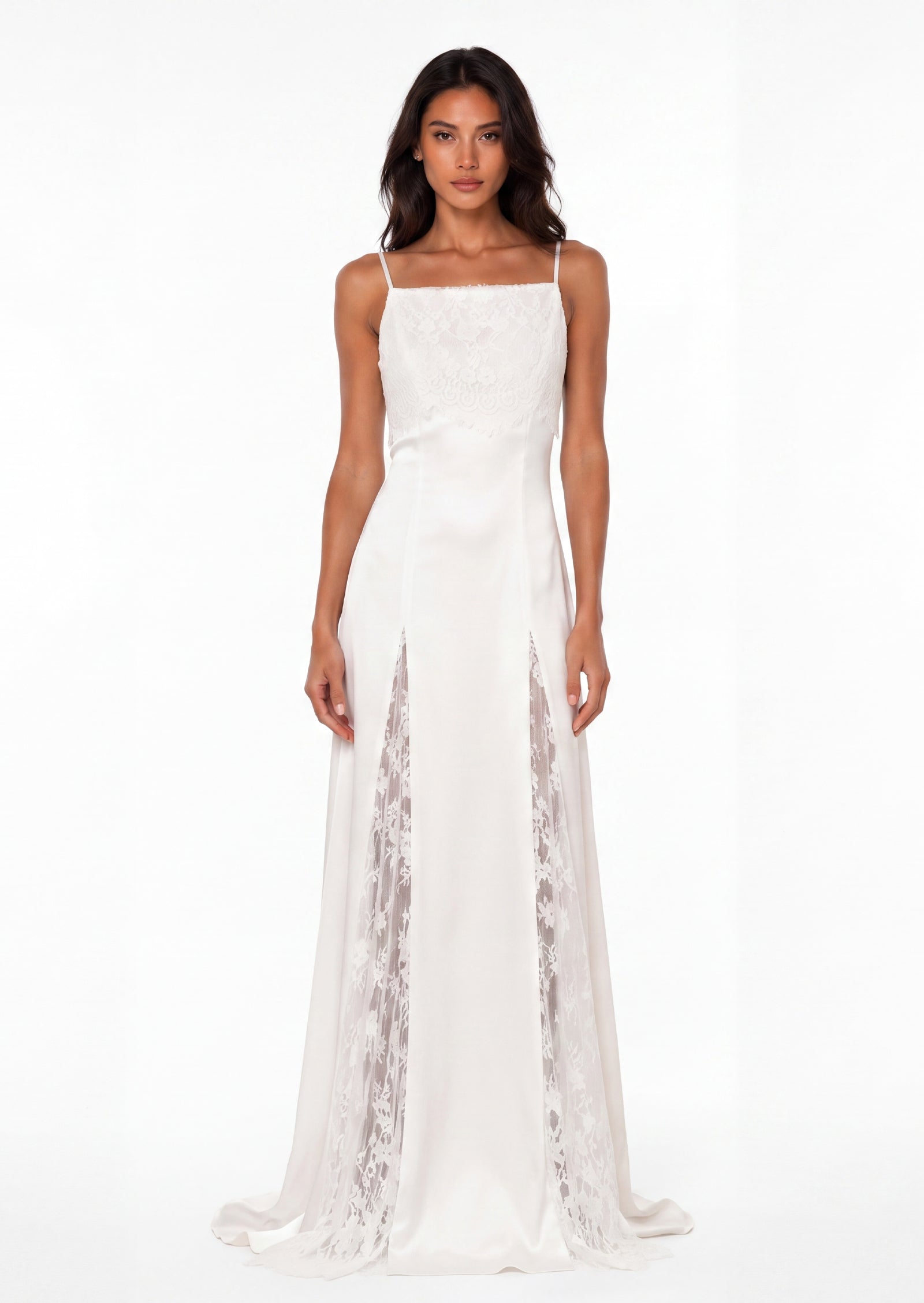 Rosa Open Back Lace Maxi Dress In White