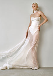Rosalez Satin And Georgette Maxi Dress