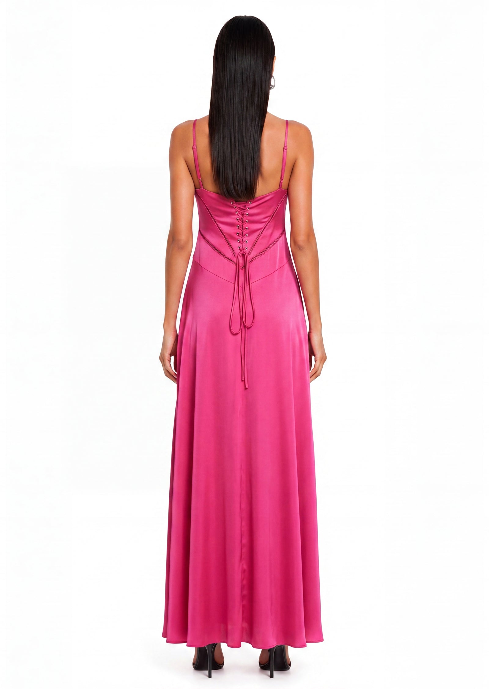 Midikleid in A-Linie mit Blumenmuster und Laternenärmeln